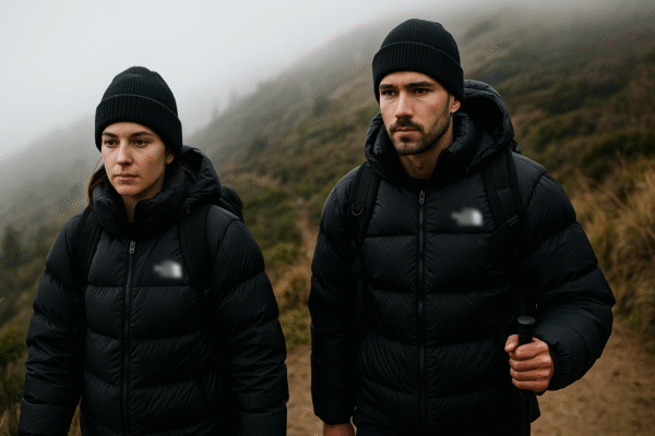 Black puffer jacket for winter